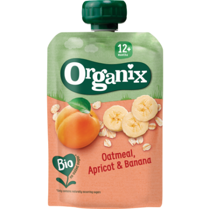 Organix voćna kašica zobene pahuljice, marelica i banana 100gr